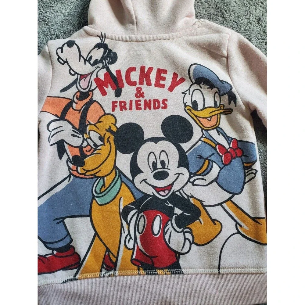 Disney's Mickey Mouse And Friends Pinkish Hooded Kids Sweatshirt Size 4T